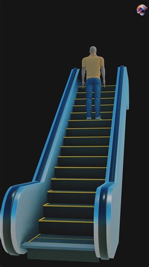 Why Escalator Stairs Are Designed This Way 😟|#shorts #escalator #3danimation #viral #video