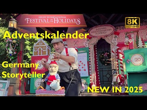 {8K} Germany Christmas Storyteller Adventskalender, NEW at Epcot