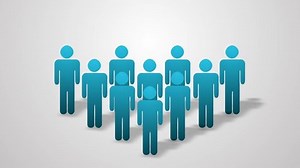 A crowd of people animation. Info graphics. 4K 3840x2160