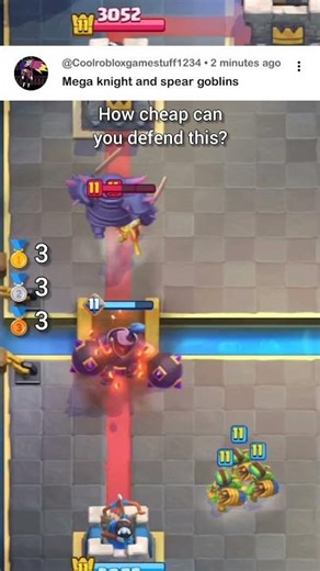 How cheap can you defend this? 💀👍 #clashroyale #shorts