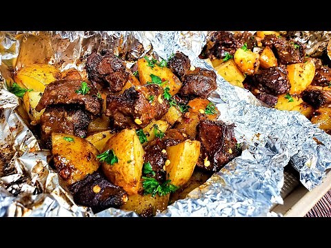 Super Tasty Garlic Herb Steak and Potatoes Foil Packs