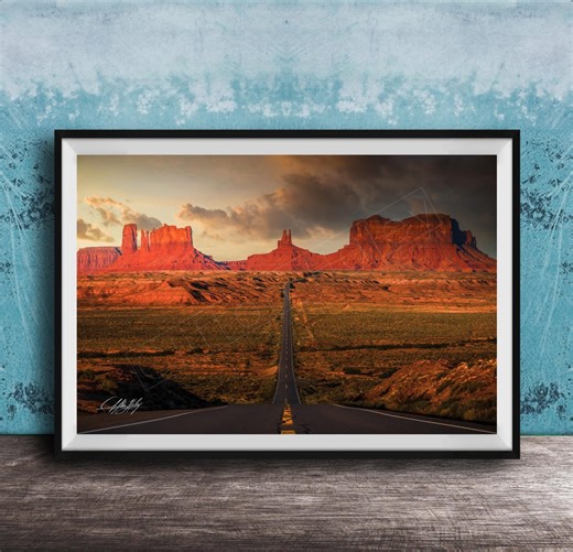 Forest Gump Point - Monument Valley Sunrise Sunset Print - Southwestern Desert Landscape Photo - Etsy