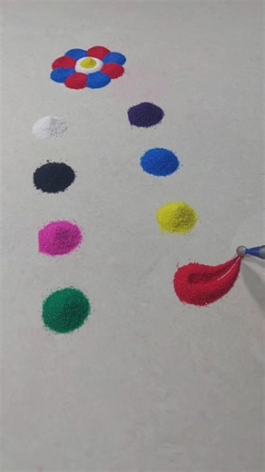 💝🌸Multicolour Rangoli design...#trending #viralvideo