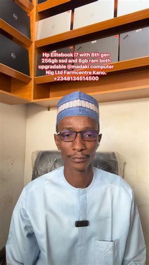 Madaki Computer Nig Ltd Mahmoud Yola on Instagram: "Hp Elitebook i7 with 8th generation 256gb SSD and 8gb ram Light keyboard Finger print scanner Face recognition Type c port HDMI port USB port Excellent battery Original charger 🔌 Available @ Madaki computer Nig Ltd Only for N370k"