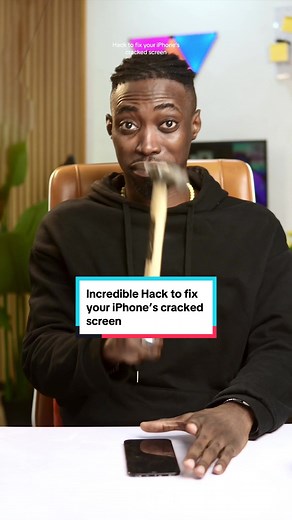 Incredible hack to fix your iphone’s cracked screen. #techtips #techtok