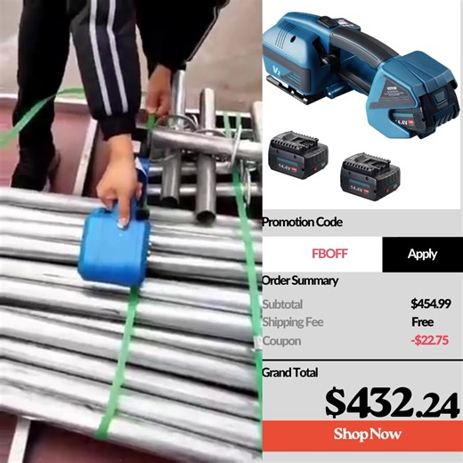 VEVOR Automatic Electric Strapping Machine Tool for PP/PET 0.35"-0.63" Straps 👇Extra 5% off, Use coed: FBOFF👇 | VEVOR Home Improvement
