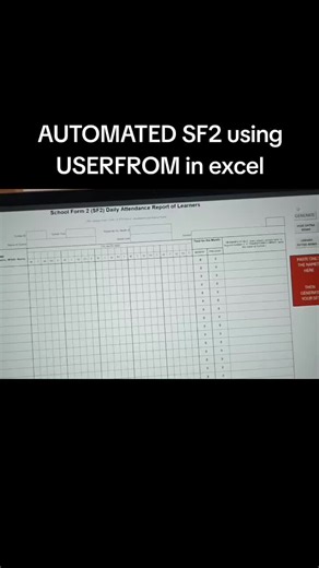 Automated SF2 using UserForm in excel. #CapCut #trending #sf10 #deped #sf9 #depedteacher #sf2 #LIS #classrecord #excel