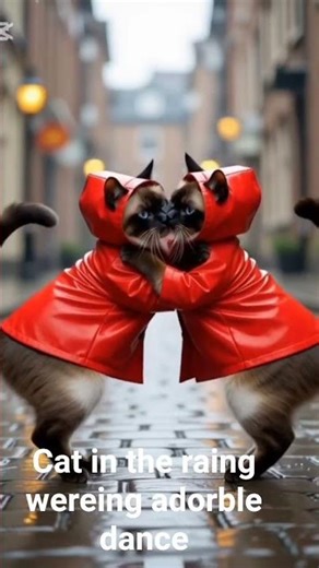 short#cat in the raing wareing adorble dance#