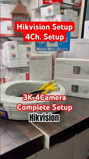 3K 4 Camera Complete Setup || 5MP Camera Setup || Colour + Audio Camera Setup #cctvsetup #hikvision