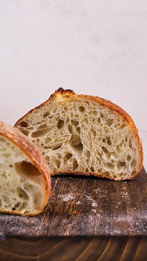 Bread By Elise on Instagram: "Homemade bread with a crispy crust and silky open crumb 🥖☁️⁣ ⁣ This bread is fermented for a looong time which yields an extra delicious, flavorful loaf. All you need is flour, water, a tiny bit of yeast, and salt. ⁣ ⁣ The recipe is for one small loaf.⁣ ⁣ Equipment:⁣ Large baking bowl⁣ Kitchen scale⁣ Thermometer⁣ 8-inch oval banneton⁣ Dutch oven⁣ Lame or razor blade⁣ ⁣ Ingredients:⁣ 300 g bread flour (I'm using @mulinocaputo Cuoco flour)⁣ 1 g instant dry yea