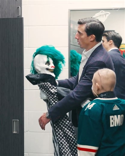 B/R Open Ice on Instagram: "10-year-old leukemia patient Weston Paszkiewicz had his wish fulfilled and signed a 1-day contract with the Minnesota Wild. Marc-Andre Fleury gave him the true NHL experience, taking him along for some locker room pranks 💜 (via @minnesotawild)"