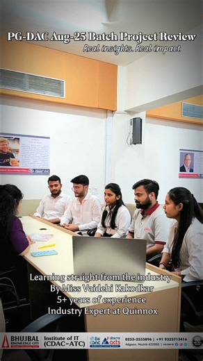 MET IIT (CDAC-ATC) Nashik on Instagram: "📌 Project Review in Action! PG-DAC Aug-25 Batch showcased their hard work and problem-solving skills during the project review conducted by Ms. Vaidehi Kakodkar. Insightful feedback, real-world perspectives, and one step closer to industry readiness 🚀 Proud to see this transformation at MET IIT (CDAC-ATC), Nashik. #pgdac #projectreview #metiitnashik #cdacjourney #futuredevelopers #techeducation"