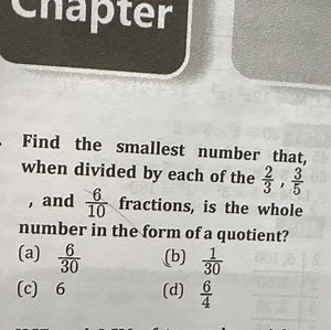 Find the smallest number that, when divided by each of the \fra... | Filo