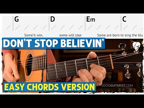 Easiest Way to Play Don't Stop Believin' by Journey | No Barre Chords