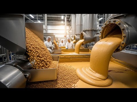 Inside a Modern Peanut Butter Factory: Massive Production Process