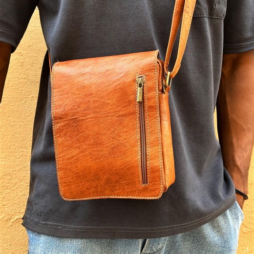 Handmade Moroccan Leather Crossbody Bag, Full Grain, Adjustable Strap - Etsy