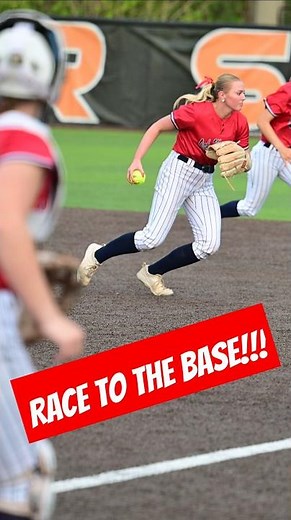 🥎 Quick Scoop and Dash! First Baseman Shuts It Down! #softball