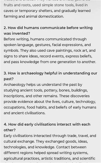 Class 9 S. S. Understanding Society India & Beyond Ch4 Early Humans and Beginning of Civilization QA