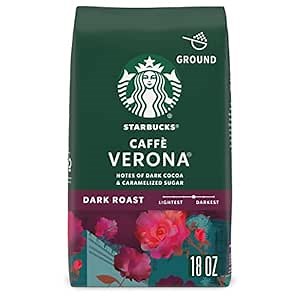 Starbucks Ground Coffee, Dark Roast Hot or Iced Coffee, Caffè Verona, 18 oz