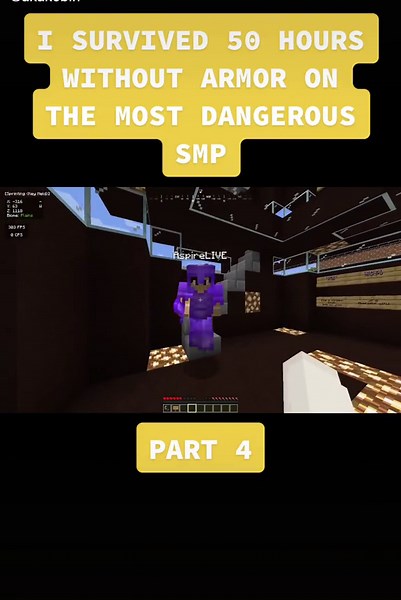 Surviving 50 Hours Without Armor on Wildwood SMP