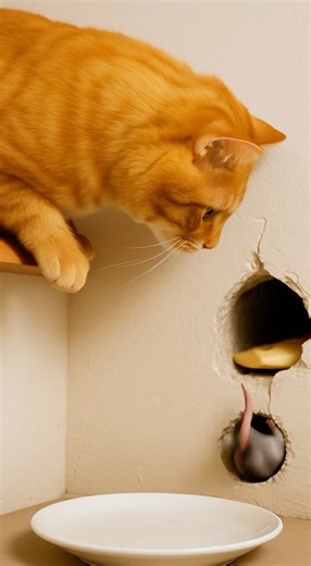 The Cheese Standoff | Curious Cat vs. Sneaky Mouse 🐱🧀🐭