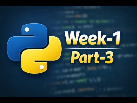 Python Tutorial – Week 1 | Part 3: Variables, Data Types & User Input