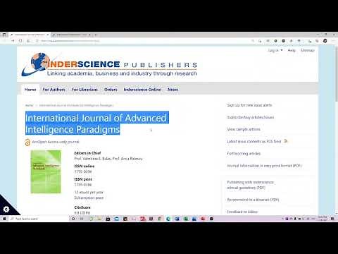 தமிழில்!! | SCOPUS indexed Inderscience Publisher | 2021 Quick and Fast Publication Journal