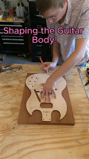 shaping the mahogany guitar body base! #fyp #luthier #woodworking #guitar #music | Glasspuhl Guitars