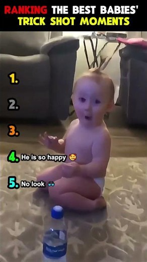 Ranking The Best Babies' Trick Shot Moments 😍👼#shortsfeed #funny #ranking #babyskills