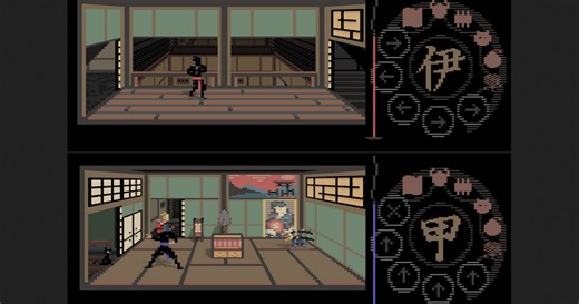 Here's a free 80s-style ninja heist game where you race in splitscreen to loot a daimyo's castle