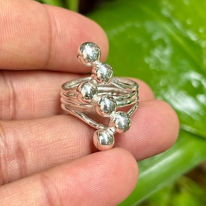 Sterling Silver Bead Cluster Ring: Handmade Sculptural Boho Ring - Etsy