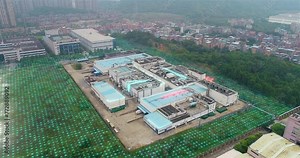 Visualization of a smart factory top view. Smart factory concept. Visualization of smart industry. Concept of a smart factory Stock Video