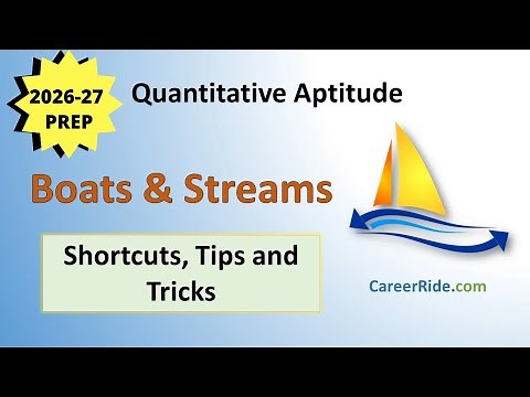Boats and Streams - Shortcuts & Tricks for 2026 Placement Tests, Job Interviews & Exams