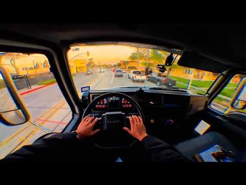 POV - DRIVING A MACK TRUCK TO MAKE DELIVERIES