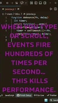 Debounce vs Throttle in JavaScript (Fix Lag ⚠️)#coding #shorts