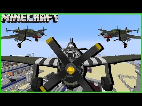 Minecraft - WORLD WAR 2 FIGHT PLANES | REINACT DOG FIGHTS IN THE AIR AND FIGHT OF AERIAL MOBS