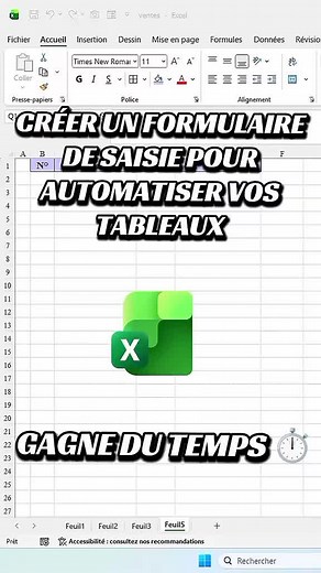 Créer un formulaire de saisie automatique sur Excel