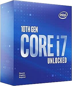 Intel Core i7-10700KF Desktop Processor 8 Cores up to 5.1 GHz Unlocked Without Processor Graphics LGA1200 (Intel 400 Series chipset) 125W