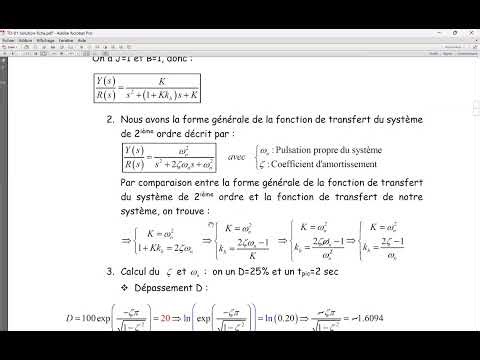 Exercice N°2 avec solution "commande des systèmes linéaires"