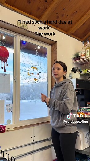 Window Painting at the Coffee Hut: A Barista's Day