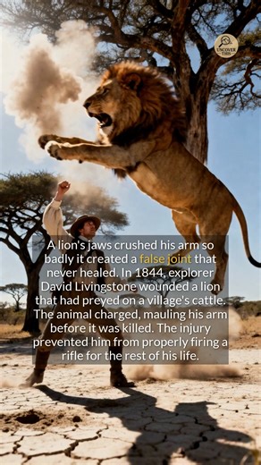 A lion attack gave David Livingstone a permanent false joint in his arm. #history #survival #historyfacts #didyouknow | Uncover This