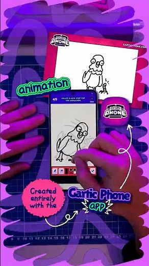 This entire animation was made in the GARTIC PHONE APP!!