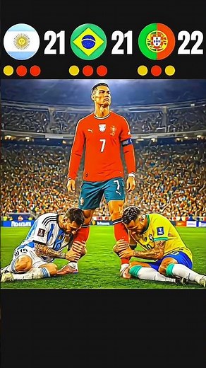 Argentina vs Brazil vs Portugal || 🔥🤯 IMAGINARY MATCH 2027 || 🥶#foo #football #cr7 #messi #neymar