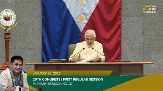 20TH CONGRESS | FIRST REGULAR SESSION PLENARY SESSION NO. 37 January 26, 2026 | Robin Padilla