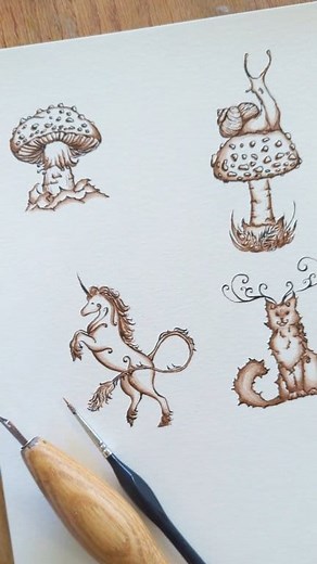 1.7K views · 92 reactions | Some more peaceful ink doodling 殺 What kind of creating do you find the most soothing? #doodle #inkdoodle #ink #indiaink #unicorn #unicorndrawing #unicornart #inksketch #peacefulvibes #traditionalart #dippenart #dippen #fairytaleillustration #fairytalevibes #storybookillustration #kidlitart | Oak Ring Art | Facebook