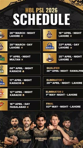 Kingsman Hyderabad Matches schedule #psl2025 #psl11 #viral