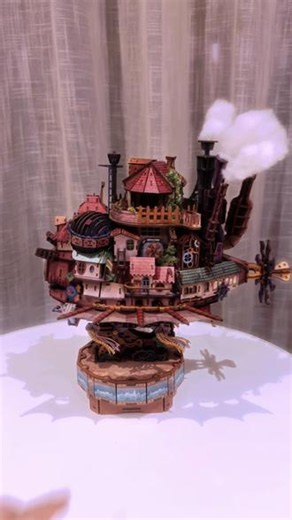 🏰哈尔的移动城堡 🧩耗时16小时拼成 过程治愈 结果也治愈 宫崎骏的云边城堡 走进了现实。#哈尔的移动城堡 #流浪城堡 #宫崎骏 #拼装积木 #治愈