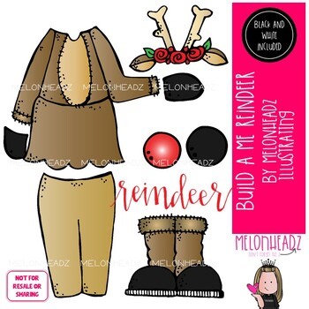 Build A Me clip art, Reindeer clip art, Christmas clip art Mini