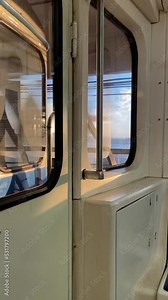 interior inside a elevated subway train