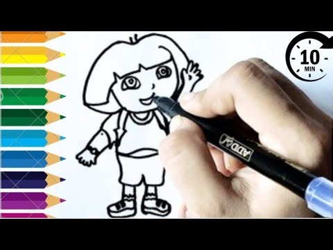 "How to draw Dora drawing very easy step by step ♥️✏️"